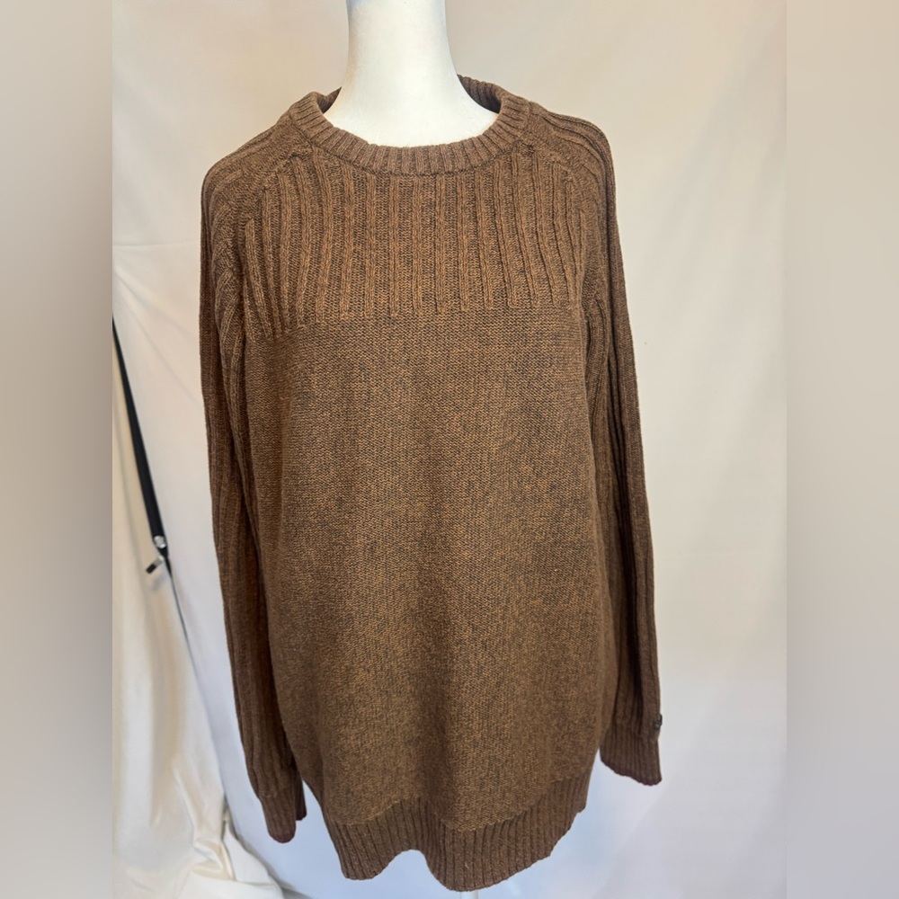 Columbia Men's Speckled Brown Heavy Cotton Sweater